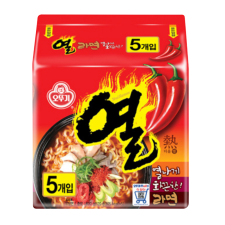 Ottogi Yeul Ramen Hot Taste  4.23oz(120g) 5 Packs, 오뚜기 열라면 화끈한 맛 4.23oz(120g) 5팩