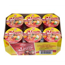 Ottogi Jin Ramen Cup Hot Flavor 2.29oz(65g) 6 Cups, 오뚜기 진라면컵 매운맛 2.29oz(65g) 6컵