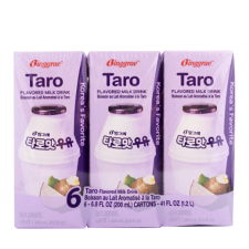 Binggrae Taro Flavored Milk Drink 6.8FLOZ (200ml) 6 Pack, 빙그레 타로맛 우유 6.8FLOZ (200ml) 6개입