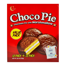 Crown Choco Pie Value Pack 1.05oz(29g) 24 Packs Box, 크라운 초코파이 밸류팩 1.05oz(29g) 24개입 박스, 皇冠 巧克力派  1.05oz(29g) 24枚 盒