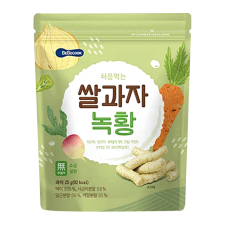 Bebecook Very First Rice Snack Green Vegetables 0.88oz(25g), 베베쿡 처음먹는 쌀과자 녹황  0.88oz(25g)