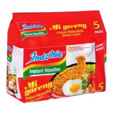Indomie Mi Goreng Fried Noodles 3oz(85g) 5 Packs, 인도미 미고랭 볶음라면 3oz(85g) 5팩, 印尼營多 撈麵 (原味) 3oz(85g) 5包